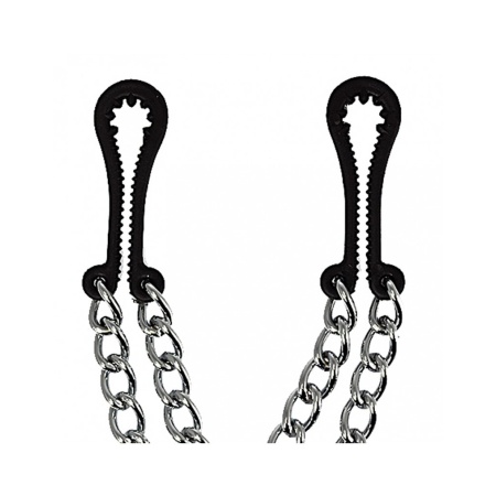 Image of Rimba breast clamps with double chains for BDSM games