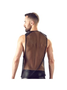 Man wearing a transparent mesh tank top Svenjoyment