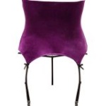 Black lace and purple velvet bustier from the Cottelli collection