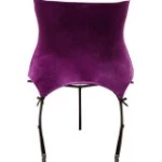 Guêpière en dentelle noire et velours violet de la collection Cottelli