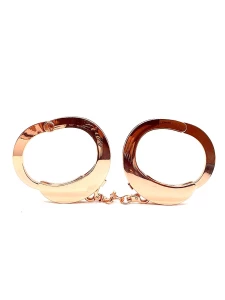 Image of Roomfun gold-plated metal handcuffs for BDSM games