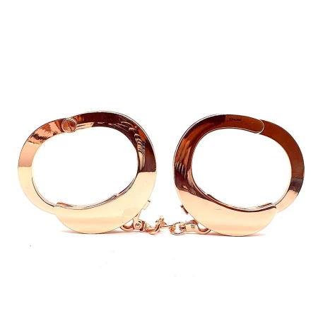 Image of Roomfun gold-plated metal handcuffs for BDSM games