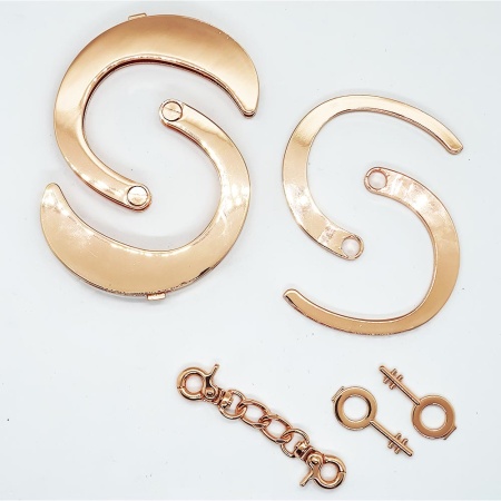 Image of Roomfun gold-plated metal handcuffs for BDSM games