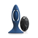 Image of the Renegade V2 Vibrating Plug in blue silicone