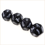 Image des dés érotiques douze positions en acrylique noir