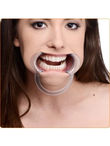 Mundknebel Dental Mouth, ein einzigartiges erotisches BDSM-Accessoire aus transparentem Kunststoff