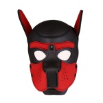 Neoprene Dog Hood Black/Red for BDSM games