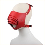 Image of the Red Leatherette Bondage Eye Mask