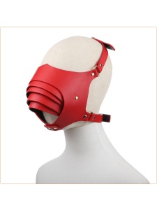 Immagine della maschera occhi Bondage in similpelle rossa