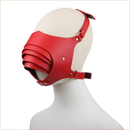 Bild der Bondage-Augenmaske aus rotem Kunstleder