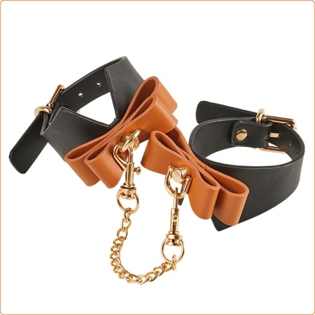 Leather wrist cuffs for BDSM