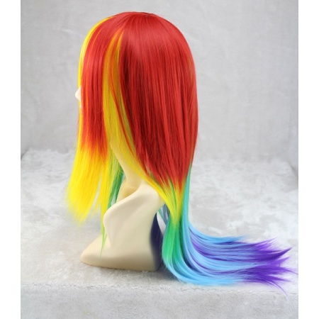 Image of the mixed rainbow wig for LGBTQ+ and Gay Pride