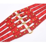 Image of the red leatherette waist belt for sexy lingerie