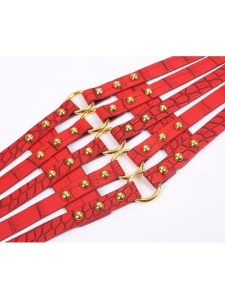 Image de la ceinture tour de taille rouge en similicuir pour lingerie sexy