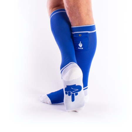Bild von Fetisch Socken mit Taschen Blau / Weiß von Brutus
