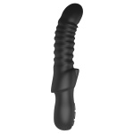 Image of Dream Toys Typhoon vibrator, black sextoy with chrome detail