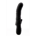 Image of Dream Toys Typhoon vibrator, black sextoy with chrome detail