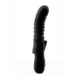 Image du Vibromasseur Typhon de Dream Toys, sextoy noir avec détail chrome