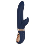 Immagine del Dream Toys Atropos Rabbit Vibrator in silicone blu scuro