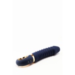 Immagine del vibratore Dream Toys Nereos in silicone blu scuro con dettagli in oro