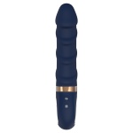 Image du Vibromasseur Belenos de Dream Toys, bleu foncé avec des détails dorés