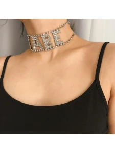 Collier Ras du Cou Élégant BABE en Strass - Bijou unique