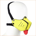 Abbildung des Mundknebels für Hunde aus gelbem Neopren
