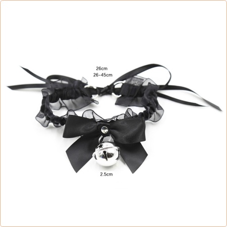 Image of the Erotic Black Lace Necklace with Bell