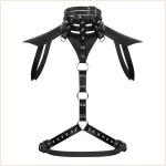 Schwarzer PVC-Harness für Frauen und Männer mit sexy SM-Stil
