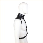 Schwarzer PVC-Harness für Frauen und Männer mit sexy SM-Stil