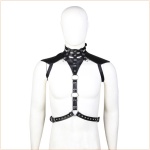 Schwarzer PVC-Harness für Frauen und Männer mit sexy SM-Stil
