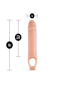 Bild der Penismanschette Performance Plus von Blush, die die Länge und den Umfang des Penis vergrößert