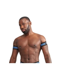 Bandes Biceps Rayé Bleu - Accessoire BDSM Urban Club de Mister B