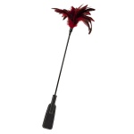 Cravache Sensuelle Guilty Pleasure avec plume rouge et récolte noire