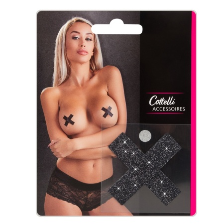 Cross-shaped brilliant nipple covers by Cottelli Accessories