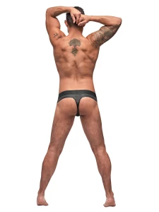 Immagine del perizoma sexy maschile con lacci per uomo, nero con lacci