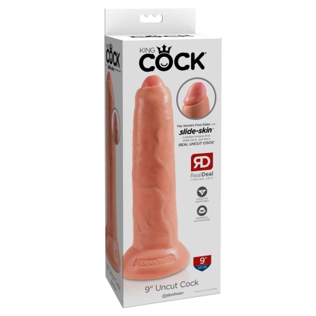 Image du Gode King Cock Uncut - Flesh 9", un sextoy réaliste pour une stimulation intense