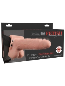 Gode-ceinture rechargeable creux de 7