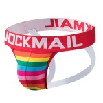 Colourful, comfortable JockMail jockstrap in rainbow colours