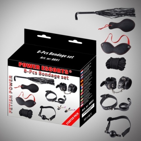 Kit Bondage BDSM - Kit in vinile e metallo per principianti