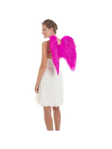 Woman wearing D'Ange Fuchsia/Rose wings