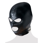 Fitted head mask in shiny wetlook. With open eyes and mouth