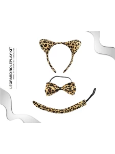 Image du Kit Accessoires Léopard comprenant un serre-tête, un nœud papillon et une queue
