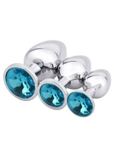 Set of three metal anal plugs from Power Escorts