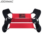 JockMail Elastic Shoulder Harness in nero con contrasto bianco