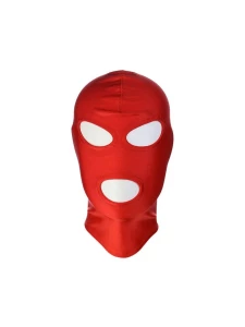 Image of the Red BDSM Hood 3 Holes