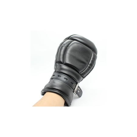 Padded Suspension mitts/gloves in faux leather for BDSM games