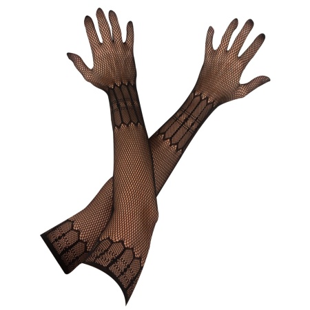 Elegant Cottelli gloves in polyamide and elastane, elbow-length