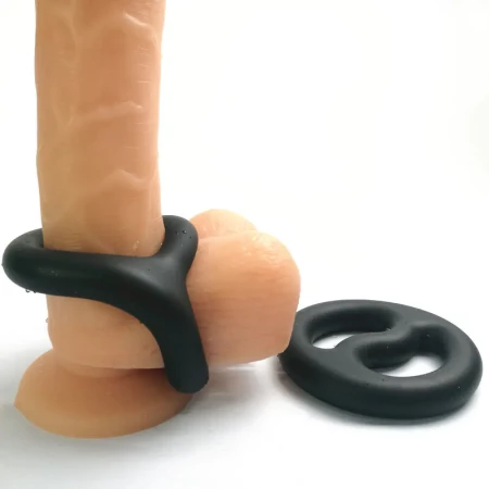 Anneau coq et testicules en silicone Yin-Yang de la marque Brutus