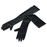 Extralange Handschuhe in glänzendem Wetlook Schwarz von Cottelli